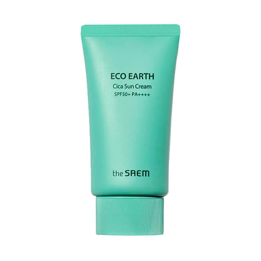 The Saem Eco Earth Cica Sun Cream SPF 50+ PA++++ Сонцезахисний крем для чутливої шкіри 
