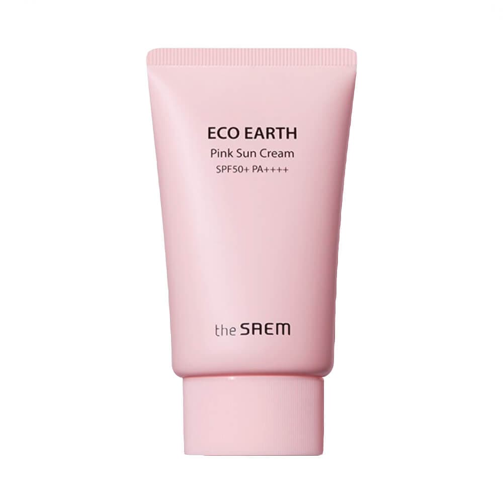 The Saem Sun Eco Earth Pink Sun Cream SPF50+ PA++++ Сонцезахисний крем для проблемної шкіри