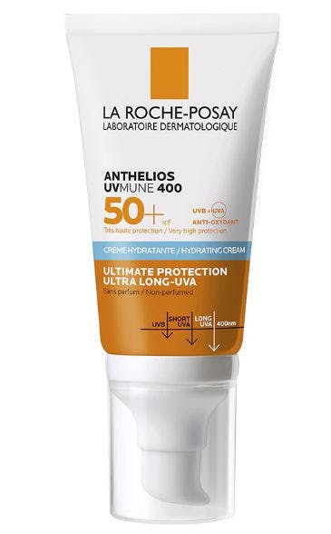 La Roche-Posay Anthelios Anthelios UVMune 400 SPF50+ Hydrating Cream Сонцезахисний зволожуючий крем для обличчя та шкіри навколо очей SPF50+