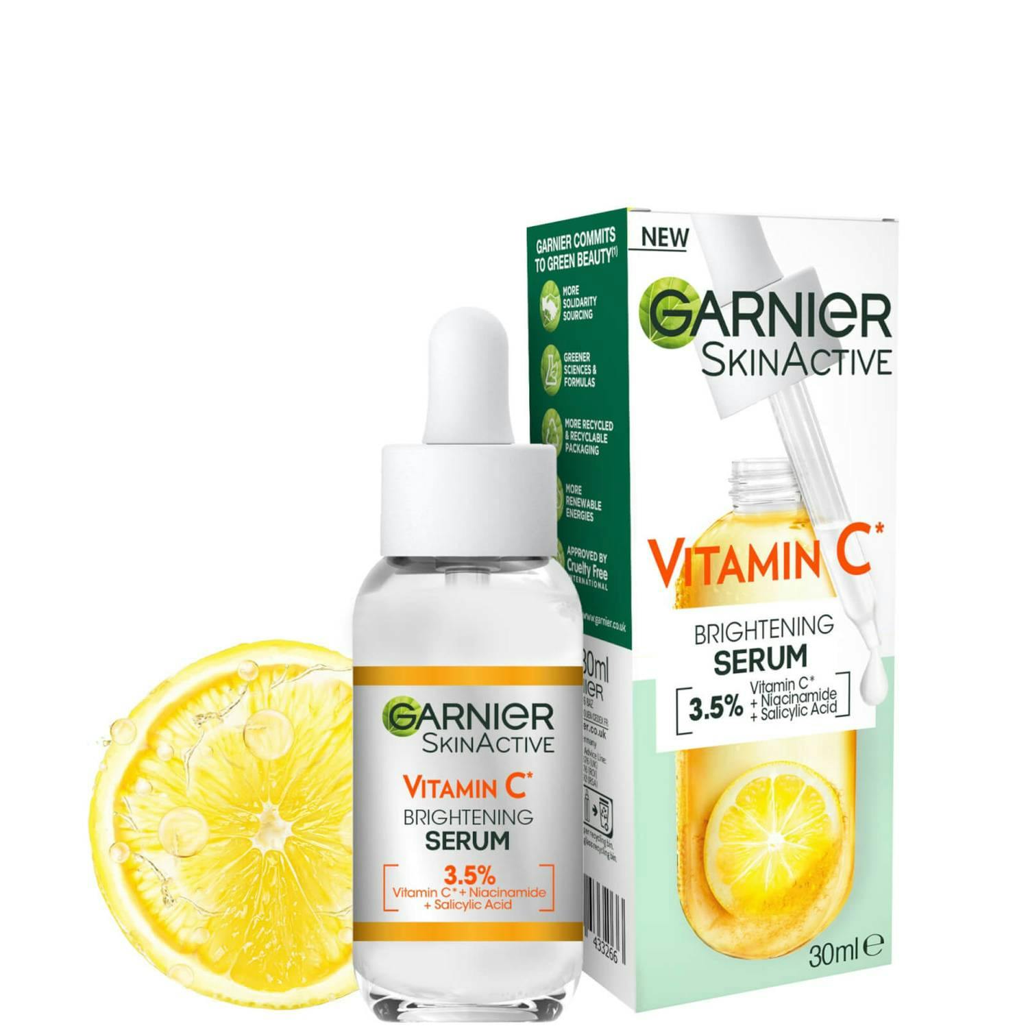 Garnier Skin Naturals Vitamin C Serum Сироватка з вітаміном С для зменшення видимості пігментних плям, вирівнювання тону та сяяння шкіри обличчя