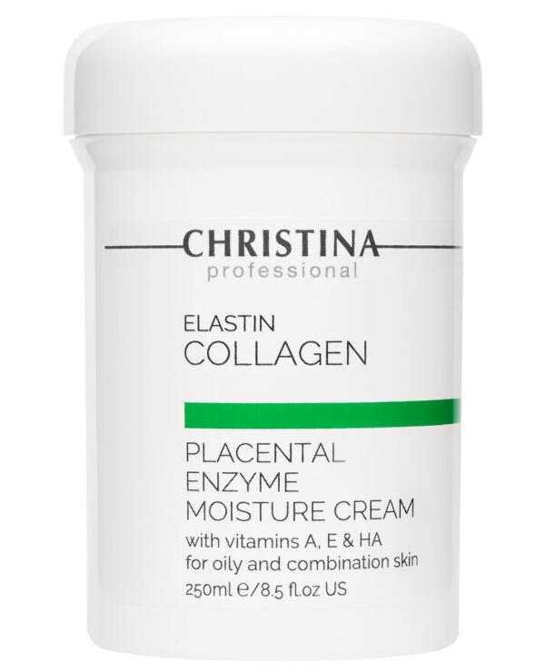 Christina Elastin Collagen With Vitamins A, E & HA Moisture Cream Зволожувальний крем з плацентою, ензимами, колагеном і еластином для жирної та комбінованої шкіри 