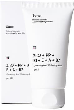 Sane Cleansing And Whitening Mask Очищувальна і відбілювальна маска з оксидом цинку і вітамінами РР, В1, Е, А, В7