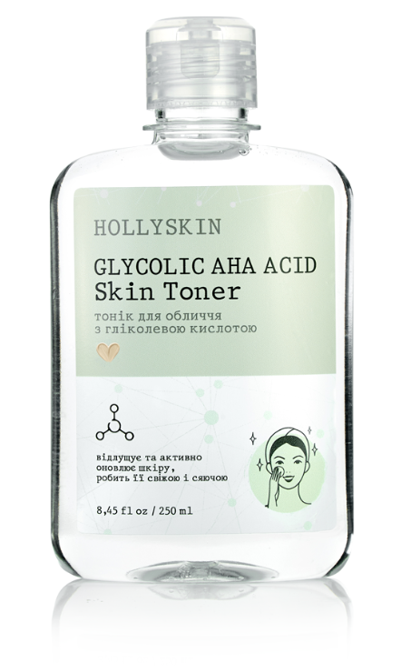 Hollyskin Glycolic AHA Acid Skin Toner Тонік для обличчя, з гліколевою кислотою