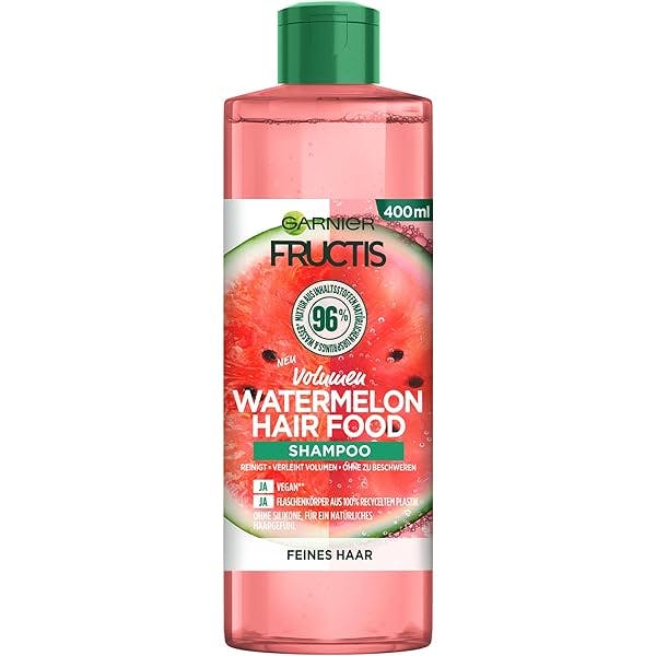 Garnier Fructis Superfood Watermelon Hair Food Shampoo Шампунь "Соковитий кавун" для тонкого волосся, яке потребує об'єму