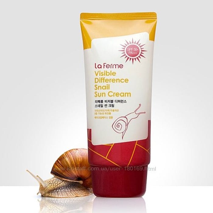 Farmstay Visible Difference Snail Sun Cream Сонцезахисний крем з екстрактом равлика SPF50+