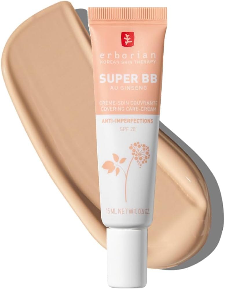 Erborian Super BB Clair Ginseng SPF 20 - full coverage BB cream for acne prone skin ВВ крем для обличчя