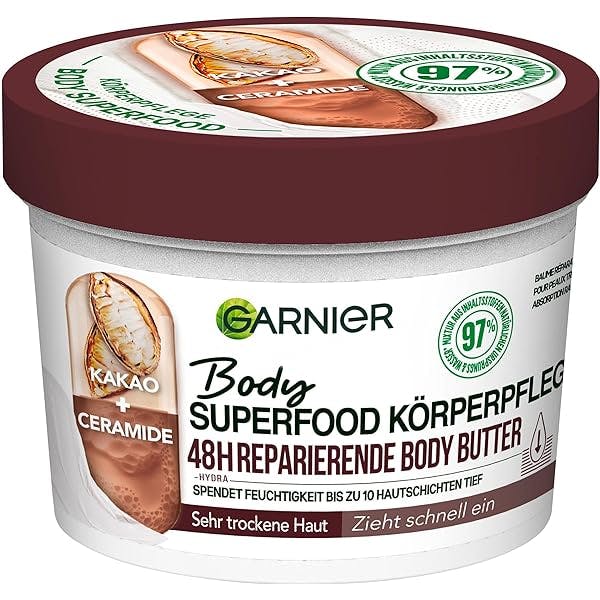Garnier Body SuperFood Cocoa & Ceramide Repairing Butter Відновлюючий крем-баттер для дуже сухої шкіри тіла