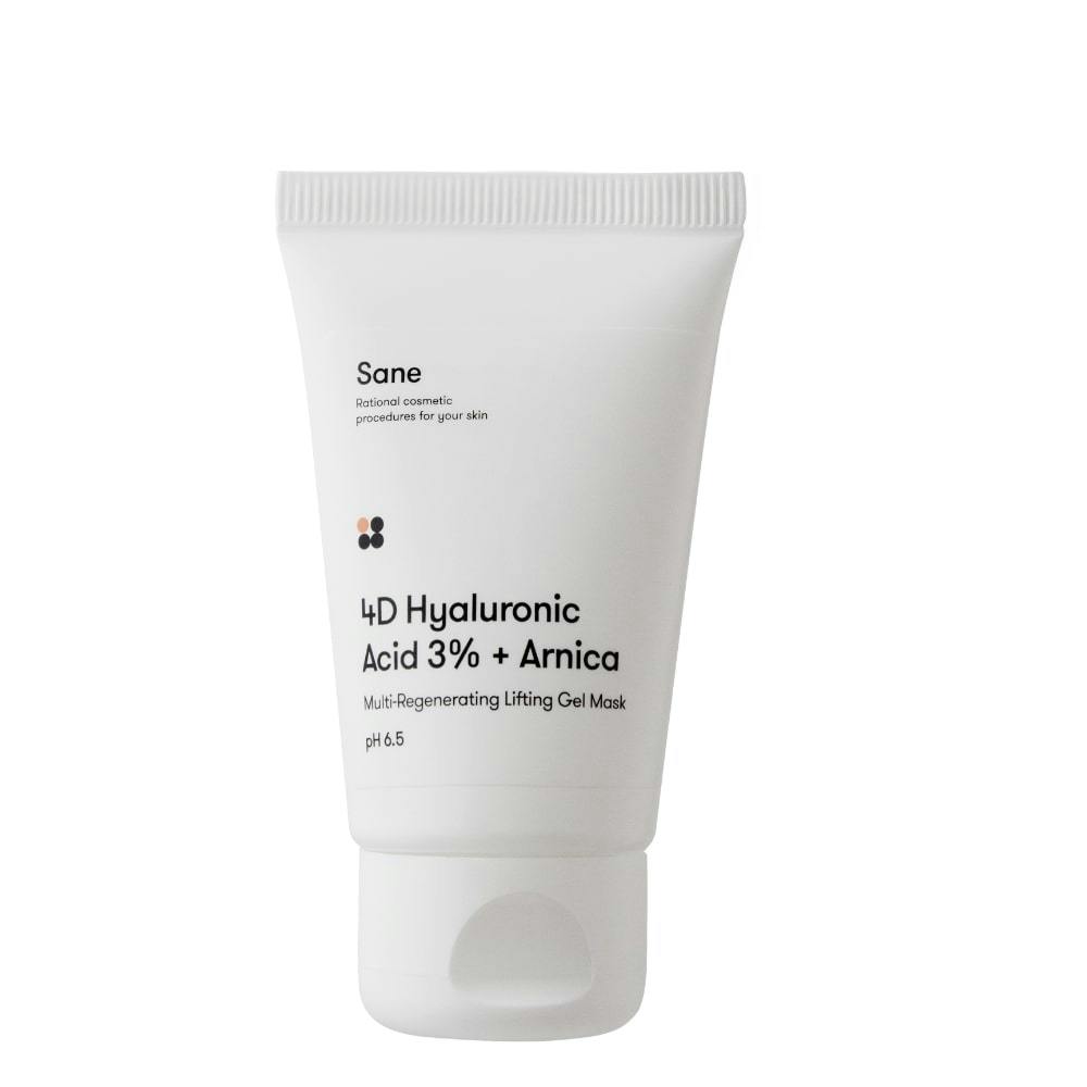 Sane 4D Hyaluronic Acid 3% + Arnica Ліфтинг-маска для обличчя миттєва мультирегенеруюча з гіалуроновою кислотою