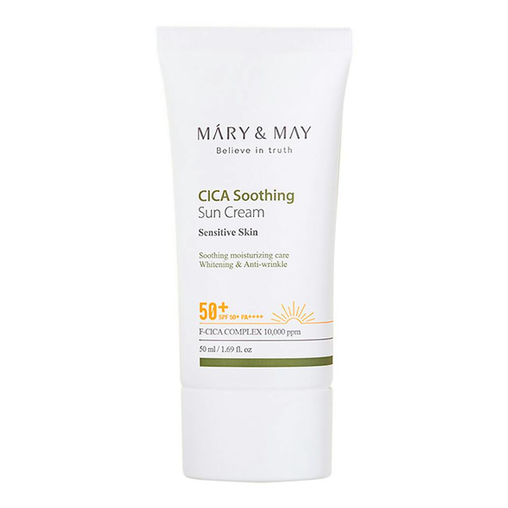 Mary & May CICA Soothing Sun Cream SPF50+ PA++++ Заспокійливий сонцезахисний крем із центелою