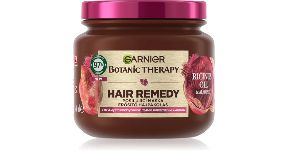 Garnier Botanic Therapy Hair Remedy Anti Hair Fall Mask Зміцнююча маска для слабкого, схильного до випадіння волосся "Касторова олія і мигдаль"