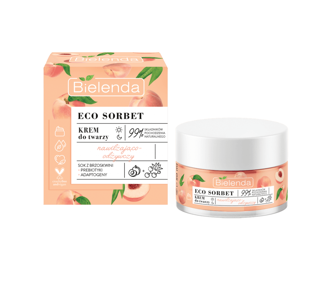 Bielenda Eco Sorbet Moisturizing & Nourishing Face Cream Зволожувальний та живильний крем для обличчя з екстрактом персика