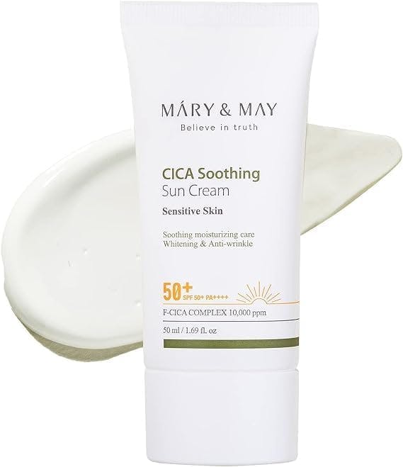 Mary&May CICA Soothing Sun Cream SPF50+ PA++++ Веганський сонцезахисний крем