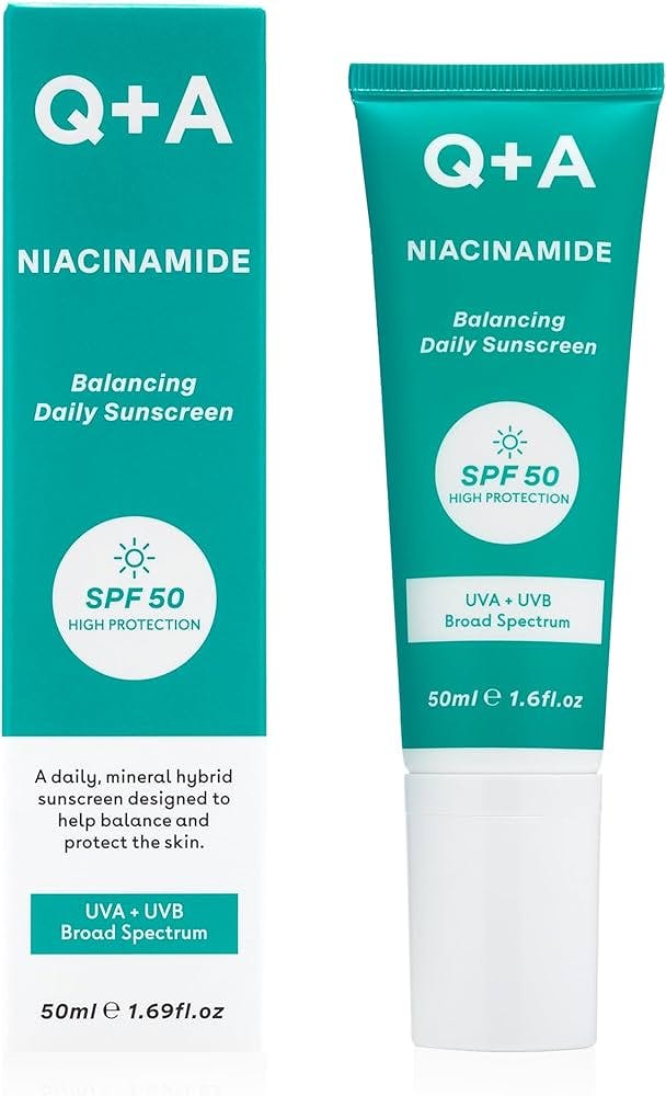 Q+A Niacinamide SPF50 Balancing Facial Sunscreen Балансуючий сонцезахисний крем для обличчя