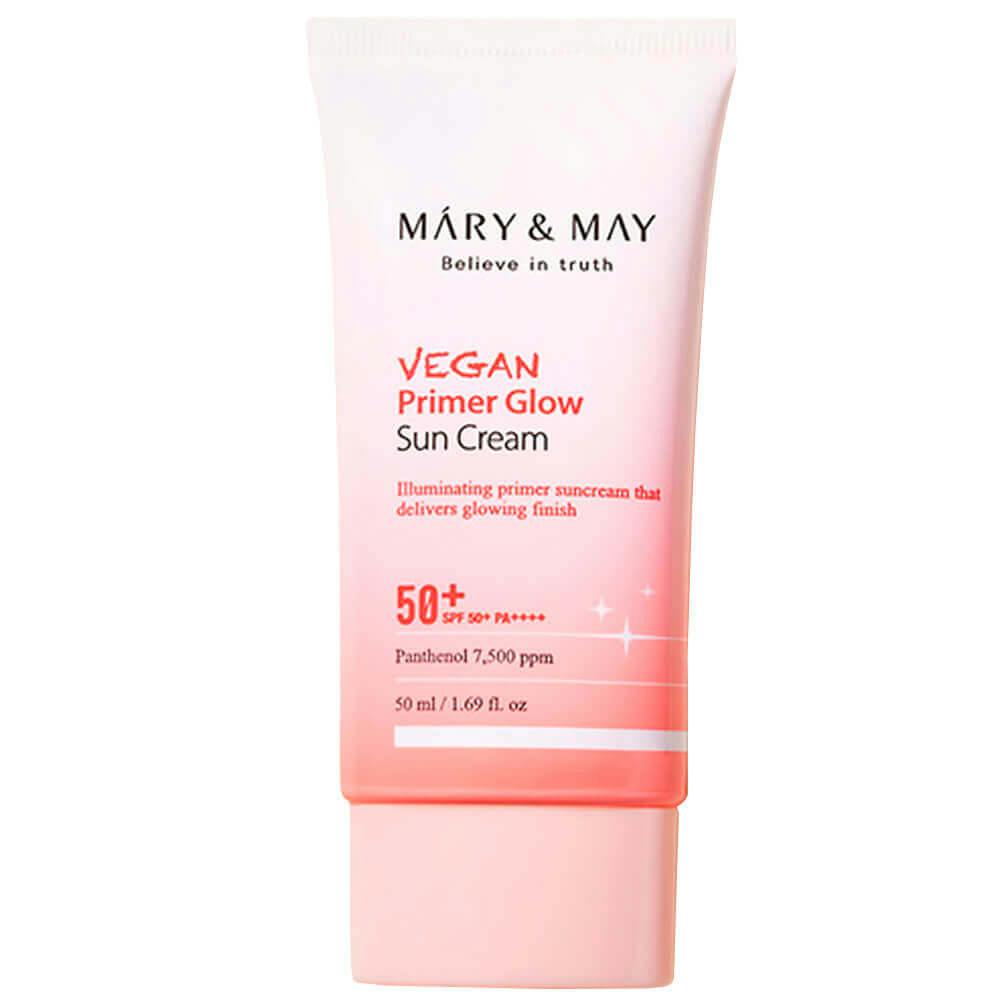 Mary&May Vegan Primer Glow Sun Cream SPF50+ PA++++ Сонцезахисний крем для обличчя