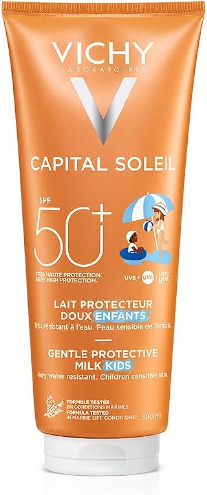 Vichy Capital Soleil Milk For Children SPF50 Сонцезахисне м'яке водостійке молочко для чутливої шкіри дітей, SPF50