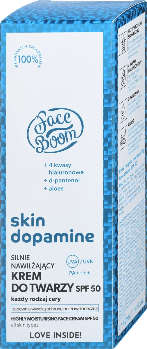 FaceBoom Skin Dopamine Highly Moisturising Face Cream SPF 50 Зволожувальний сонцезахисний крем для обличчя