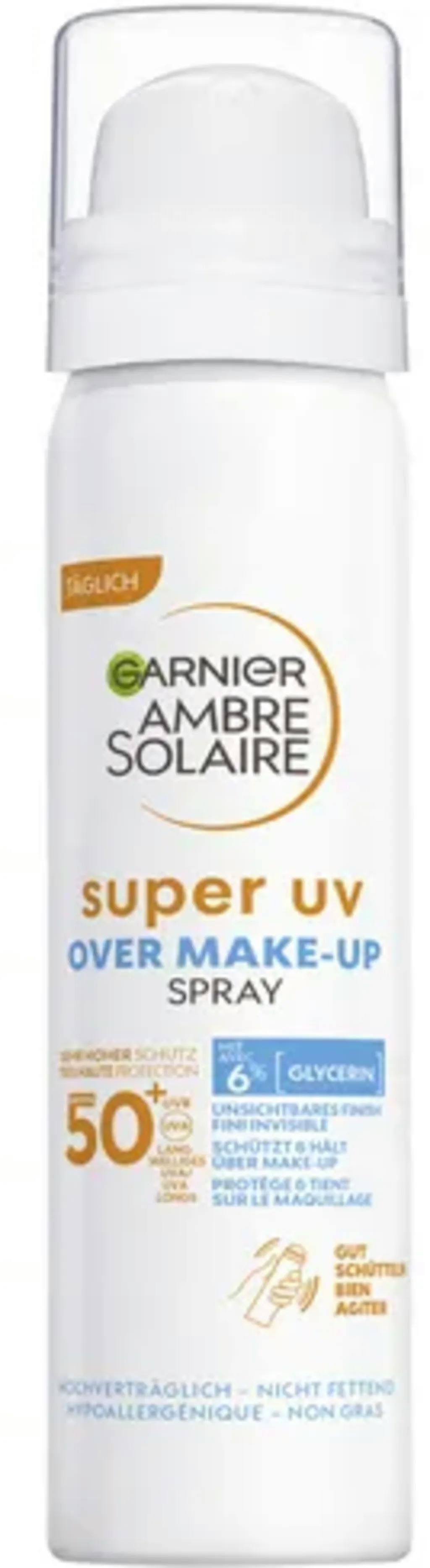 Garnier Ambre Solaire Super UV Protection Mist SPF50 емульсія для шкіри обличчя з високим ступенем UV захисту