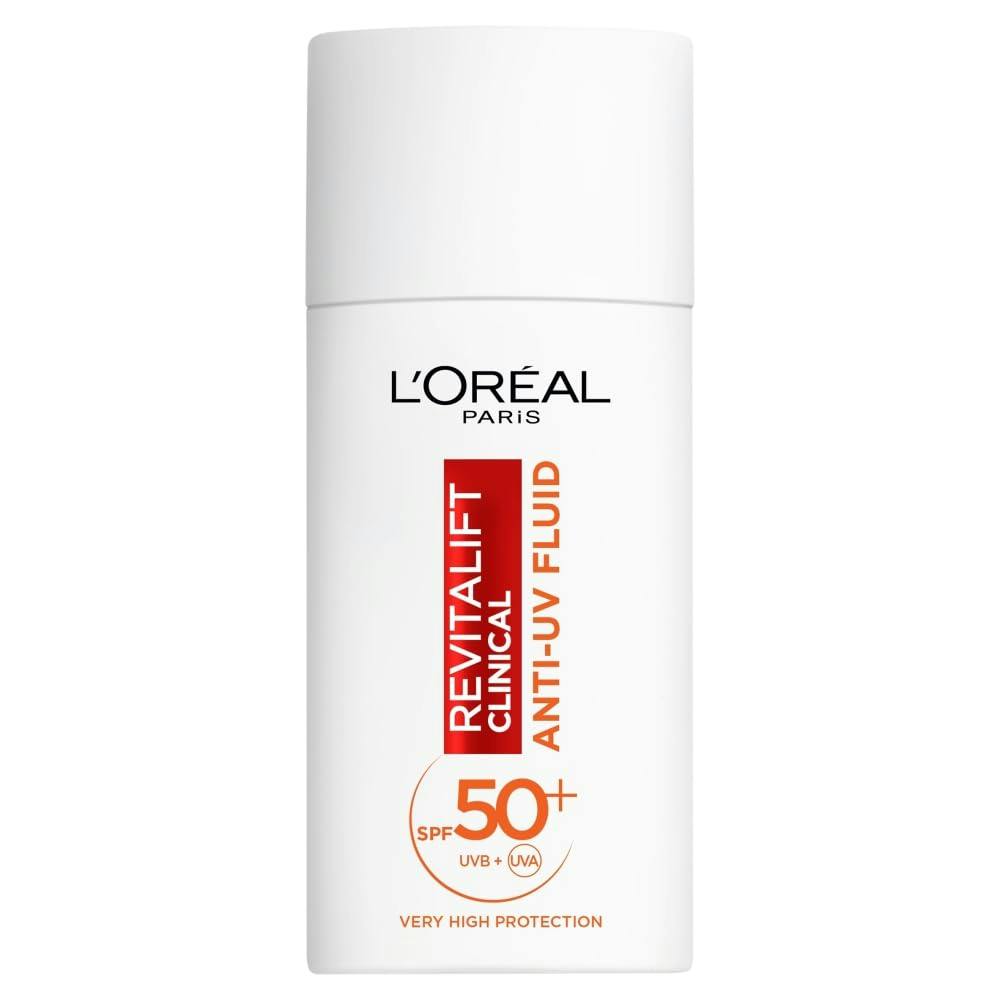 L'Oreal Paris Revitalift Clinical SPF50+ Anti-UV Fluid Флюїд з вітаміном С для захисту обличчя SPF 50