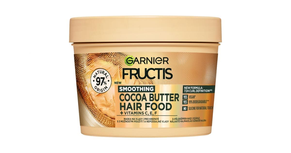 Garnier Fructis Cocoa Butter Hair Food Smoothing Маска для в'юнкого й неслухняного волосся, розгладжувальна