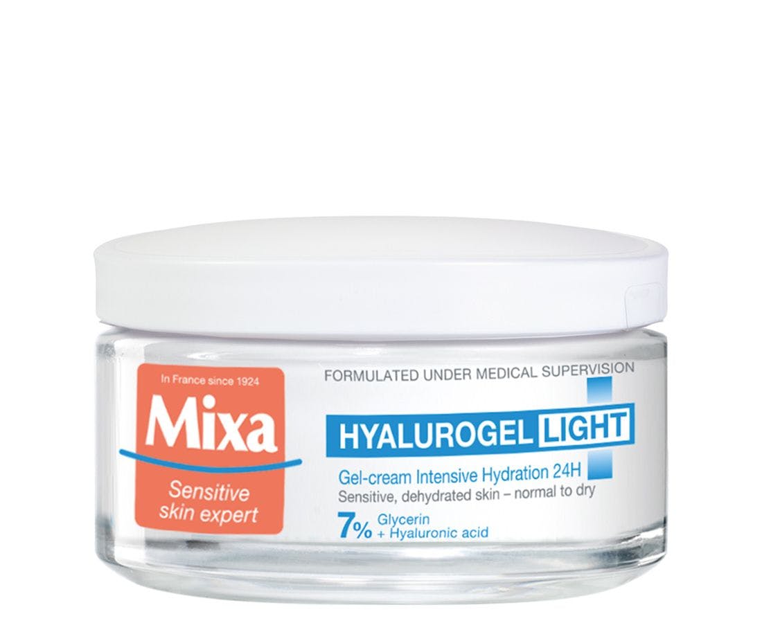 Mixa Hydrating Hyalurogel Intensive Hydration Зволожуючий крем-гель для нормальної та чутливої шкіри обличчя з гіалуроновою кислотою і гліцерином