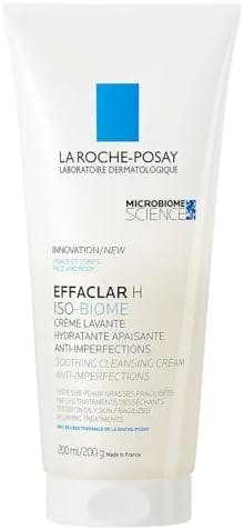 La Roche Posay Effaclar H Iso-Biome Cleansing Cream Очищувальний заспокійливий зволожувальний крем-гель для зневодненої чутливої шкіри обличчя та тіла, схильної до недоліків
