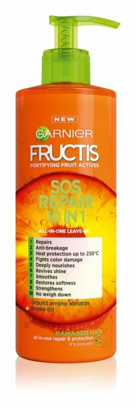 Garnier Fructis SOS Repair 10IN1 Комплексний незмивний догляд "Гудбай посічені кінчики" 10в1 для пошкодженого волосся