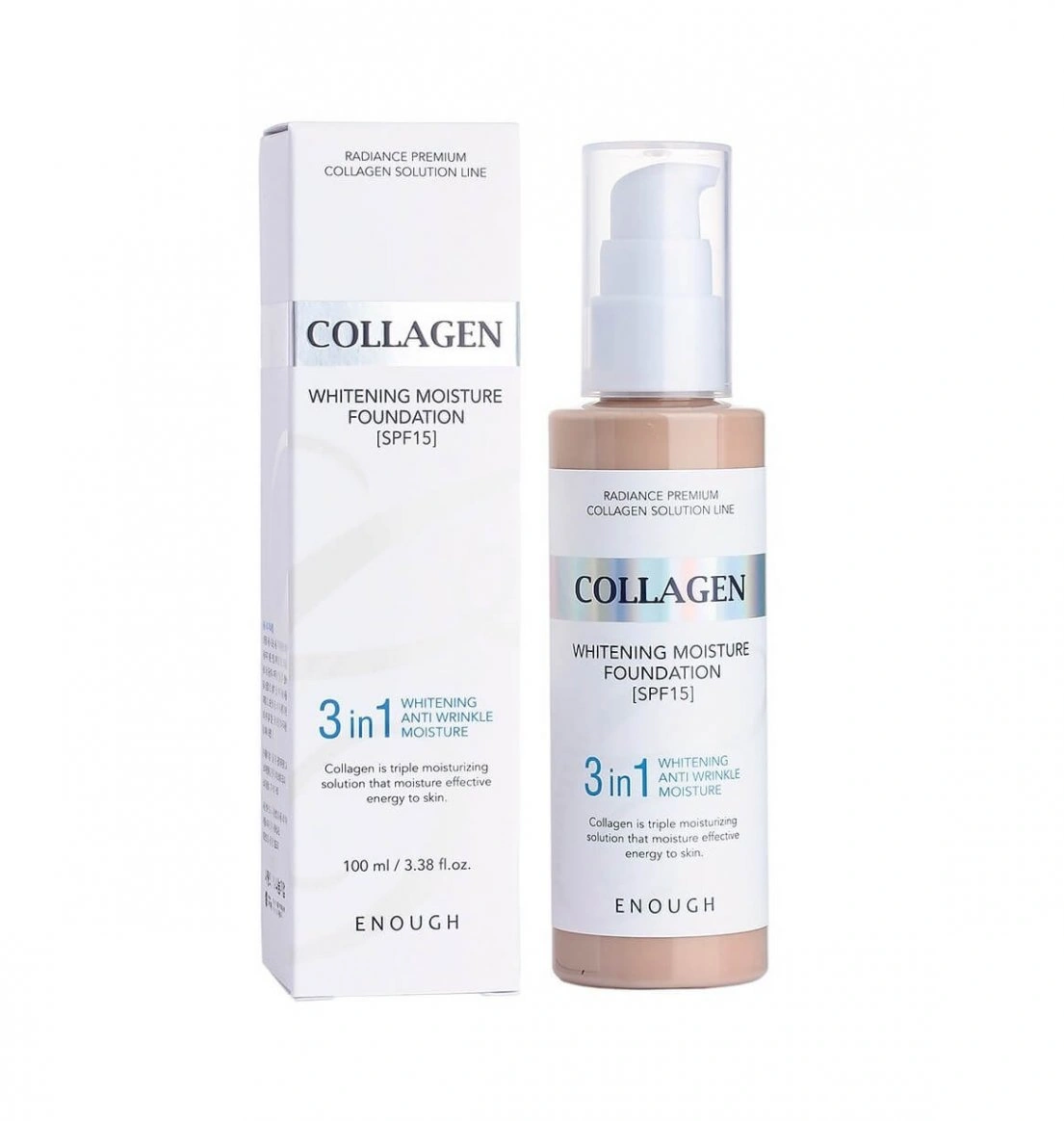 Enough 3in1 Collagen Whitening Moisture Foundation SPF 15 Тональний крем 3в1 з колагеном