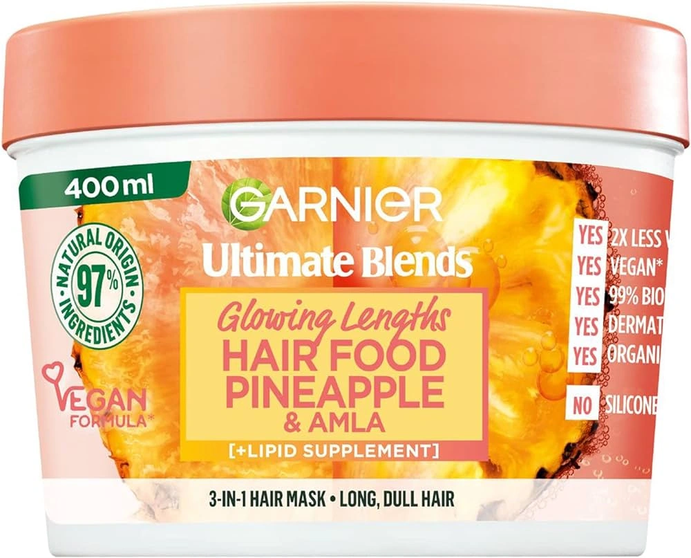 Garnier Fructis Ultimate Blends Pineapple Hair Food Hair Mask Маска для довгого, тьмяного волосся "Ананас. Сяюча довжина"