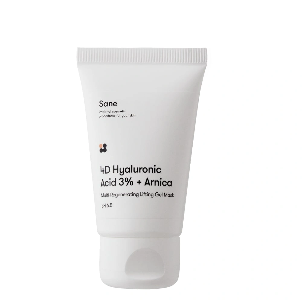 Sane 4D Hyaluronic Acid 3% + Arnica Ліфтинг-маска для обличчя миттєва мультирегенеруюча з гіалуроновою кислотою