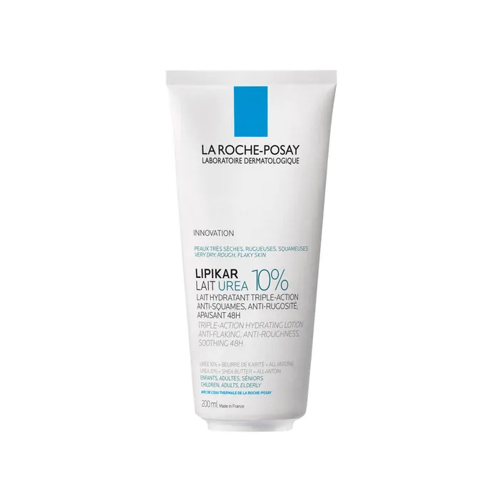 La Roche-Posay Lipikar Urea 10% Triple-action Hydrating Lotion Зволожувальне молочко з сечовиною проти сухості, лущення й загрубіння шкіри тіла дітей, дорослих та людей літнього віку