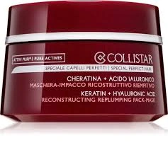 Collistar Pure Actives Keratin + Hyaluronic Acid Reconstructive Replumping Mask Відновлювальна маска для волосся