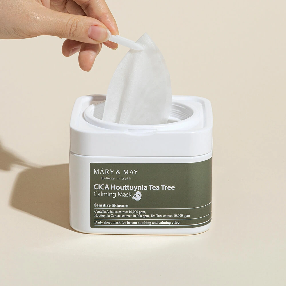 Mary & May Cica Houttuynia Tea Tree Calming Mask Набір масок з центелою для чутливої ​​шкіри