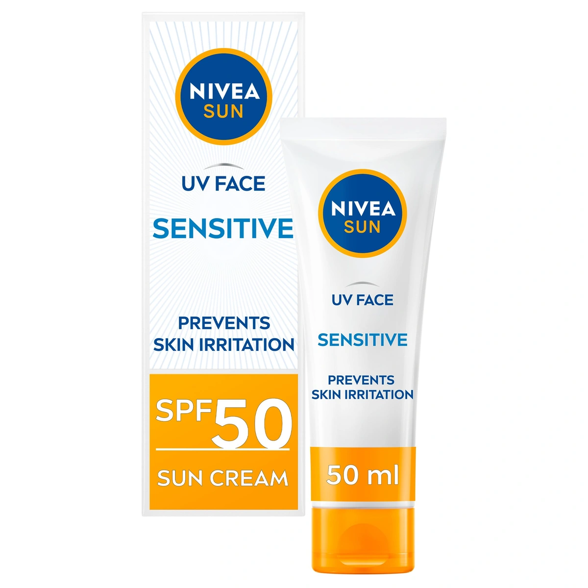 Nivea Sun Protect & Sensitive SPF50 High Сонцезахисний крем для обличчя, для чутливої шкіри
