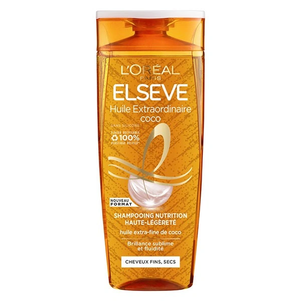 L'Oreal Paris Elvive Extraordinary Oil Coconut Shampoo Легкий живильний шампунь для нормального волосся, що потребує живлення "Розкіш Кокосової Олії"