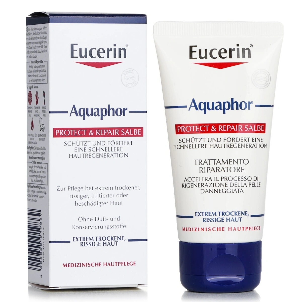 Eucerin Aquaphor Protect & Repair Salbe Крем-мазь для надзвичайно сухої, потрісканої і подразненої шкіри