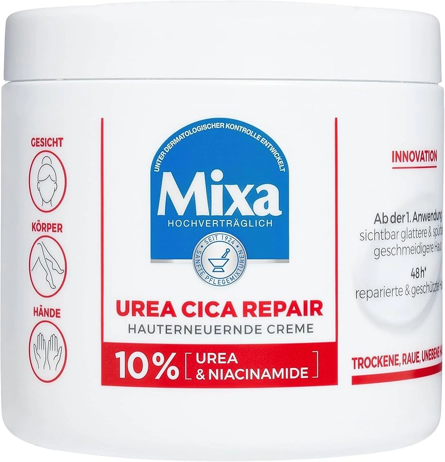 Mixa Urea Cica Repair+ Regenerating Cream Відновлювальний цика-крем з уреєю для сухої огрубілої шкіри обличчя, рук та тіла