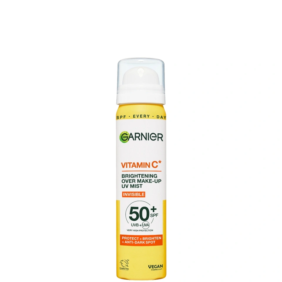 Garnier Vitamin C Brightening Over Make-Up Uv Mist Spf50+ Сонцезахисний спрей-міст з вітаміном С з дуже високим ступенем захисту SPF 50+