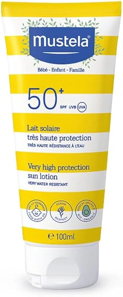 Mustela Bebe Enfant Very High Protection Face And Body Sun Lotion SPF 50+ Сонцезахисний лосьйон для обличчя і тіла з високим ступенем захисту
