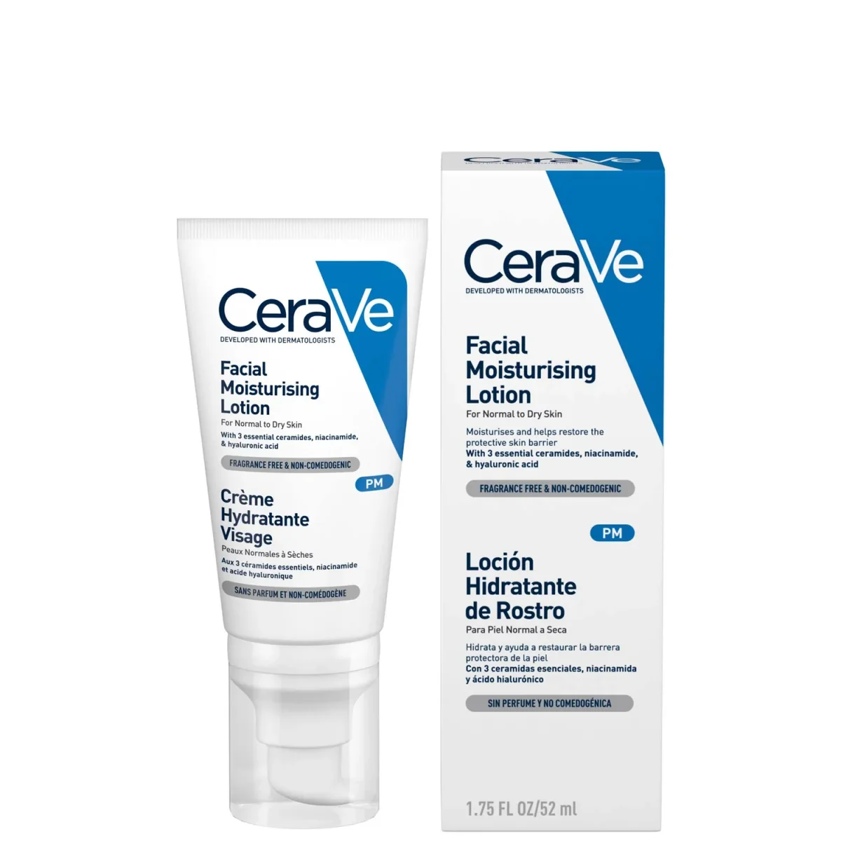 CeraVe Facial Moisturizing Lotion Нічний зволожувальний крем для нормальної та сухої шкіри обличчя