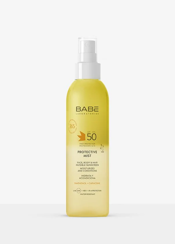 Babe Laboratorios Protective Mist Сонцезахисний невидимий спрей-міст для обличчя, тіла та волосся з SPF 50