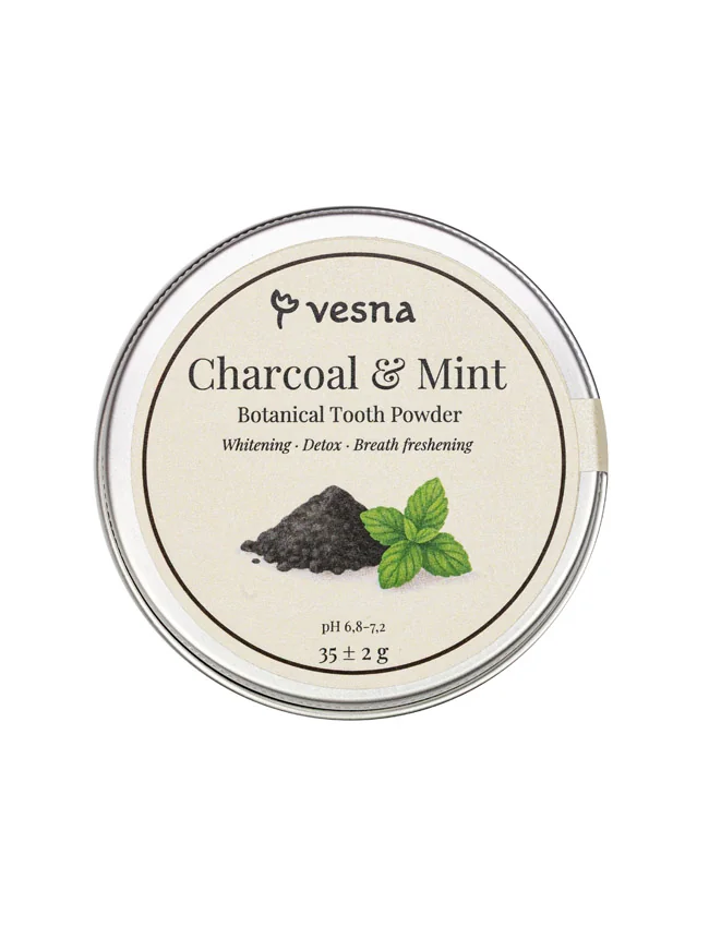 Vesna Dental Charcoal and Mint Tooth Powder Відбілюючий зубний порошок Вугілля та М’ята