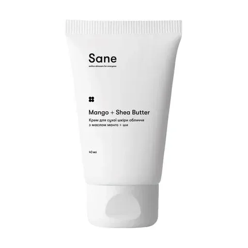 Sane Mango + Shea Butter Крем для обличчя з олією манго та ши, для сухої шкіри